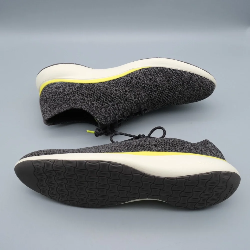 Cole Haan Grand Troy Knit Oxford Mens Grey Lime Knit Wingtip Sneaker 10